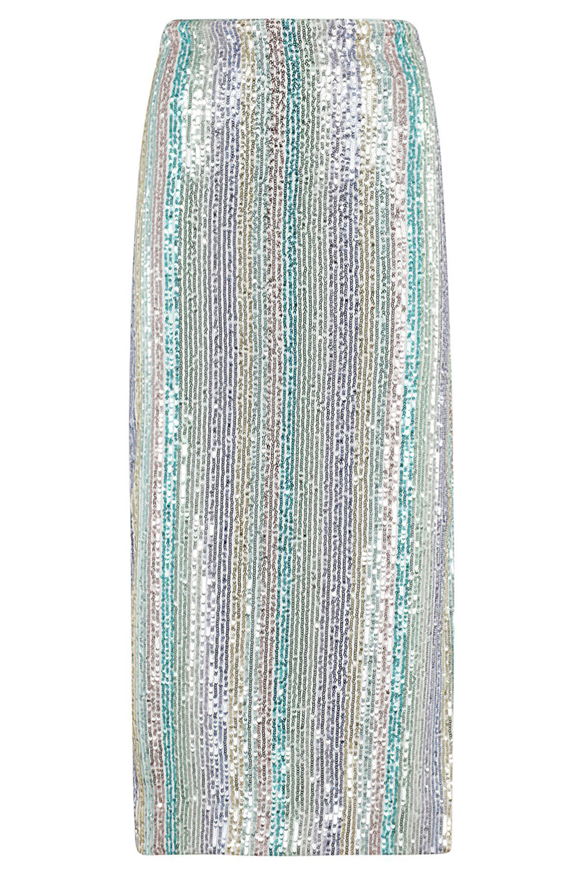 White Sequins Net Skirt