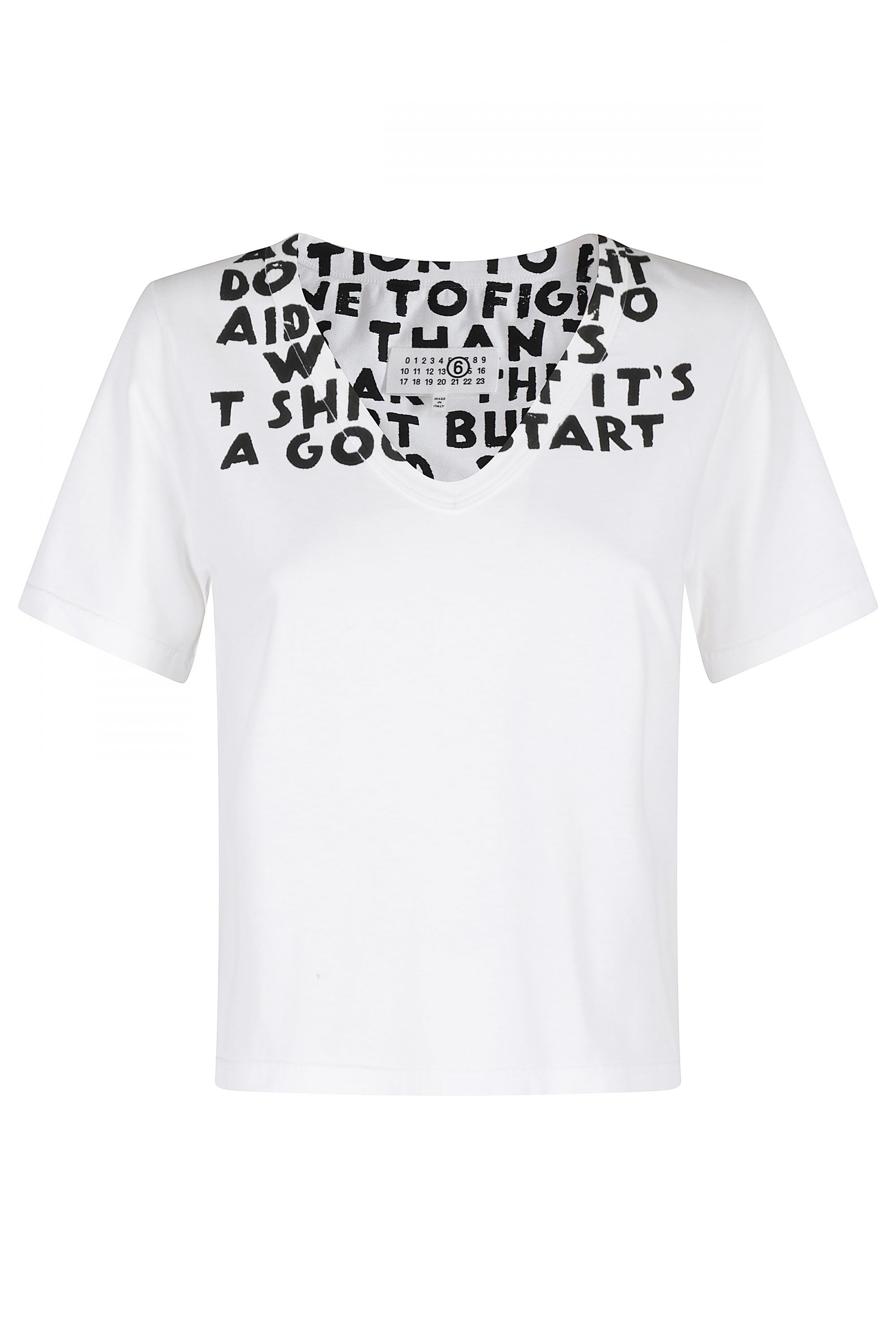 Tシャツ・カットソー MM6 MAISON MARGIELA WHITE AIDS COTTON T-SHIRT MM6 Maison Margiela White AIDS cotton T-shirt | TheDoubleF