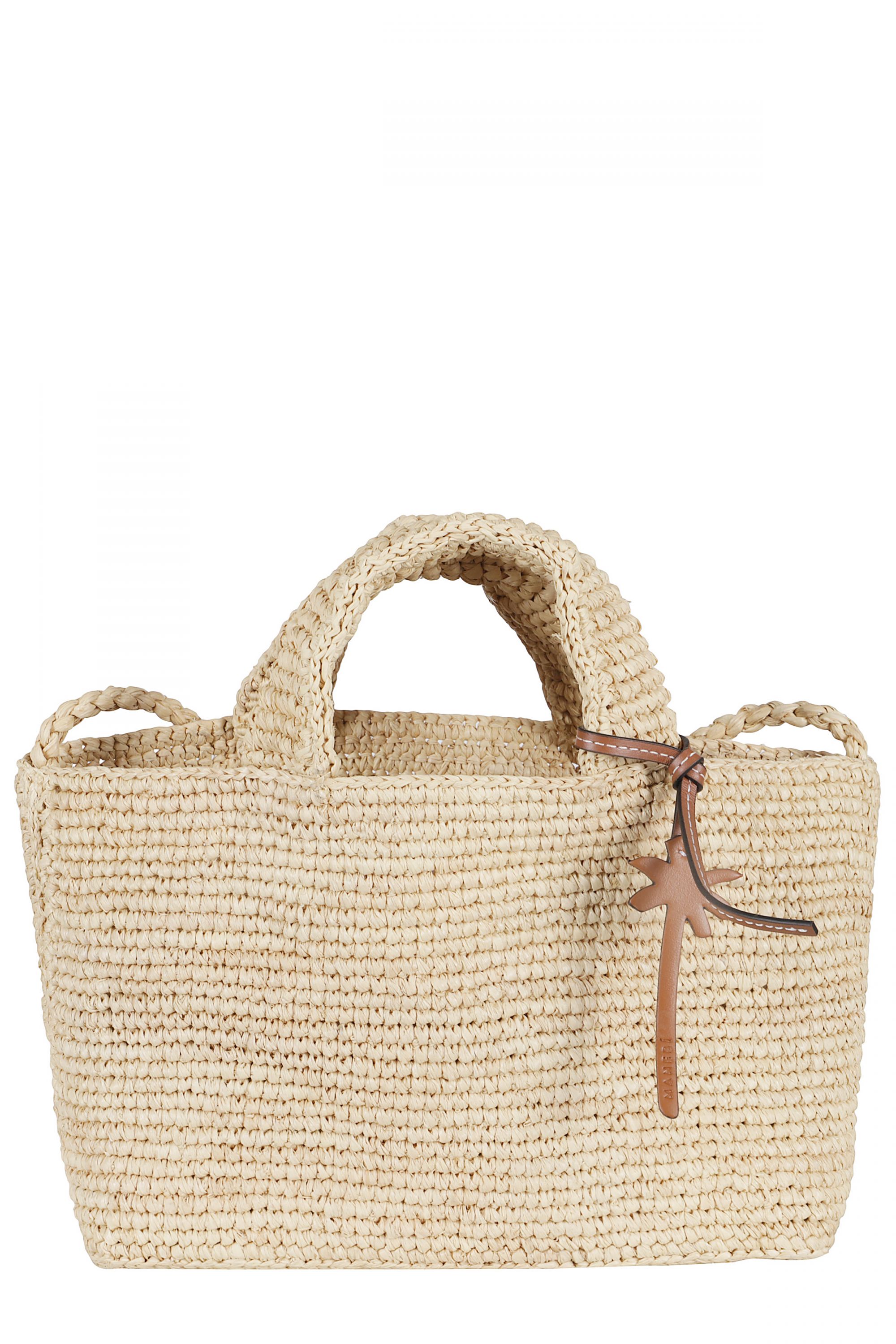 トートバッグ IBELIV SS25 NOZY BAG (NOSY TEA) Mini Openwork Tote Bag in RAFFIA - Removable shoulder strap