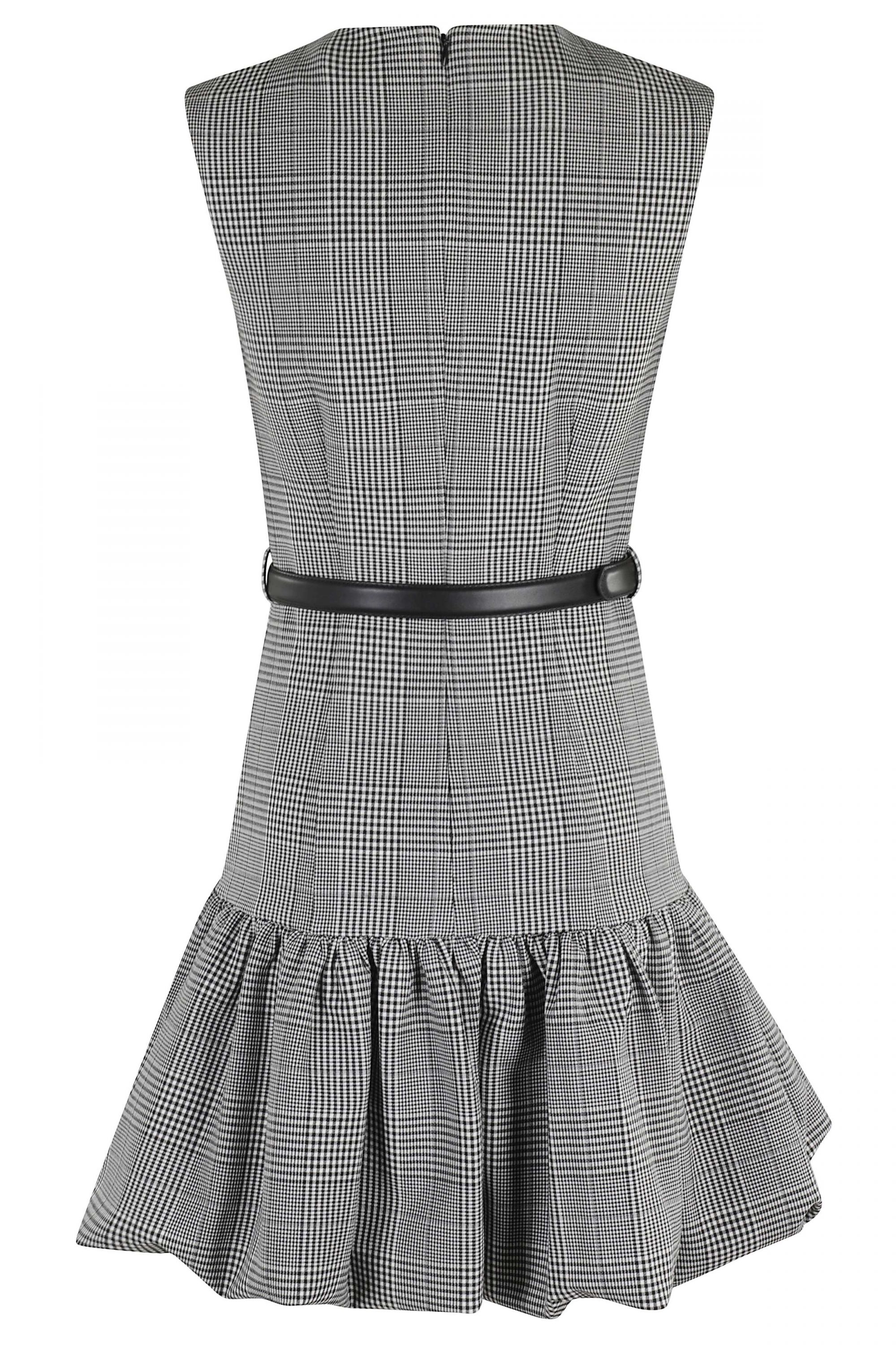 BLACK AND WHITE CHECKERED MINI DRESS BLACK AND WHITE CHECKERED MINI DRESS