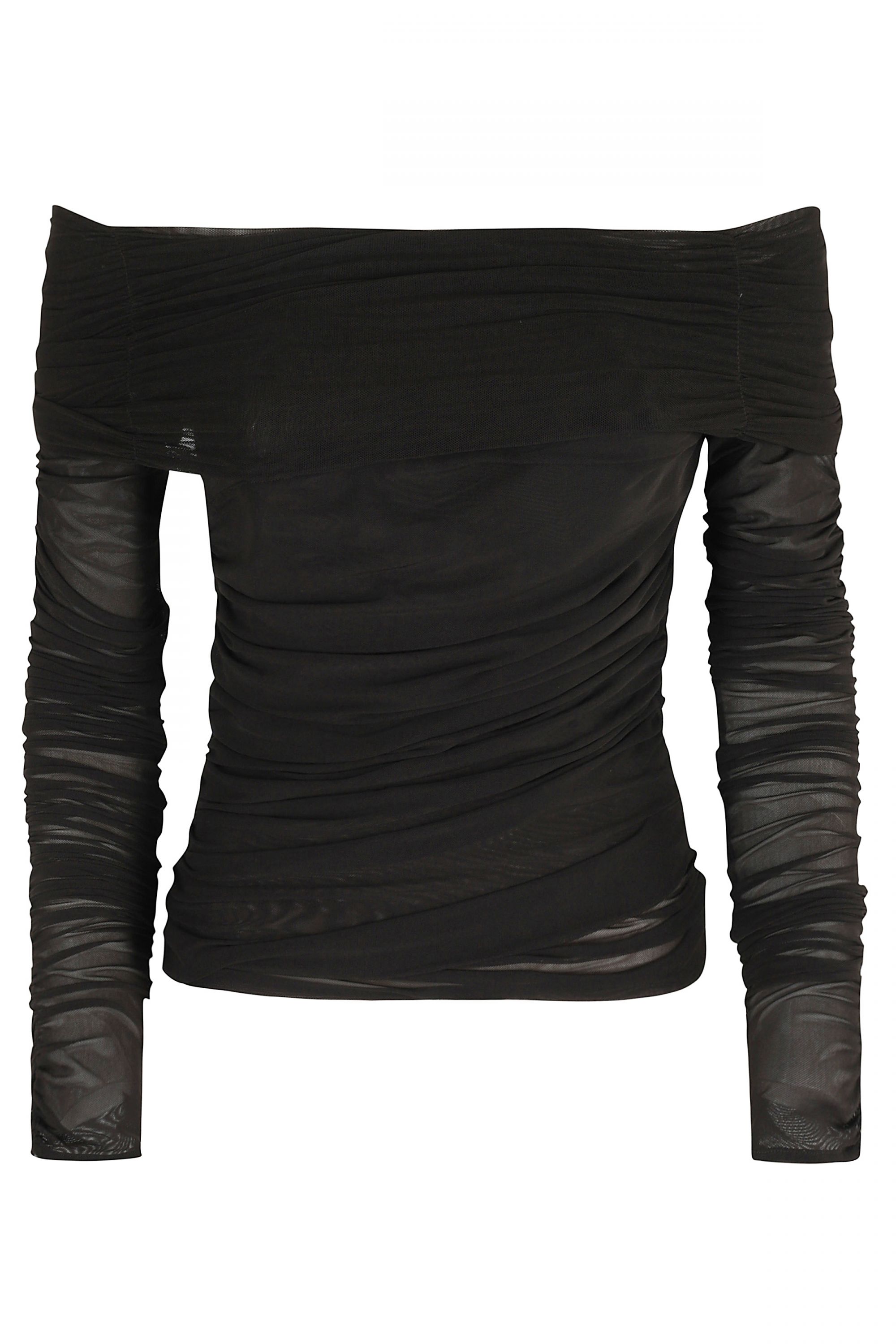 Tシャツ・カットソー FEDERICA TOSI MAGLIA IN TULLE SPALLE SCOPERTE (32652 38169) FEDERICA TOSI Maglia In Tulle Spalle Scoperte - ShopStyle Tops